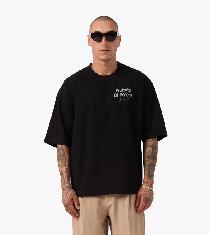 Pesche Flow Tee Black sold by Zanerobe