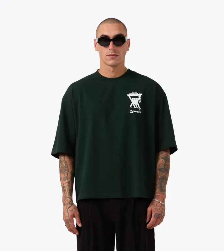 Pasta Kings Flow Crop Tee Forest sold by Zanerobe