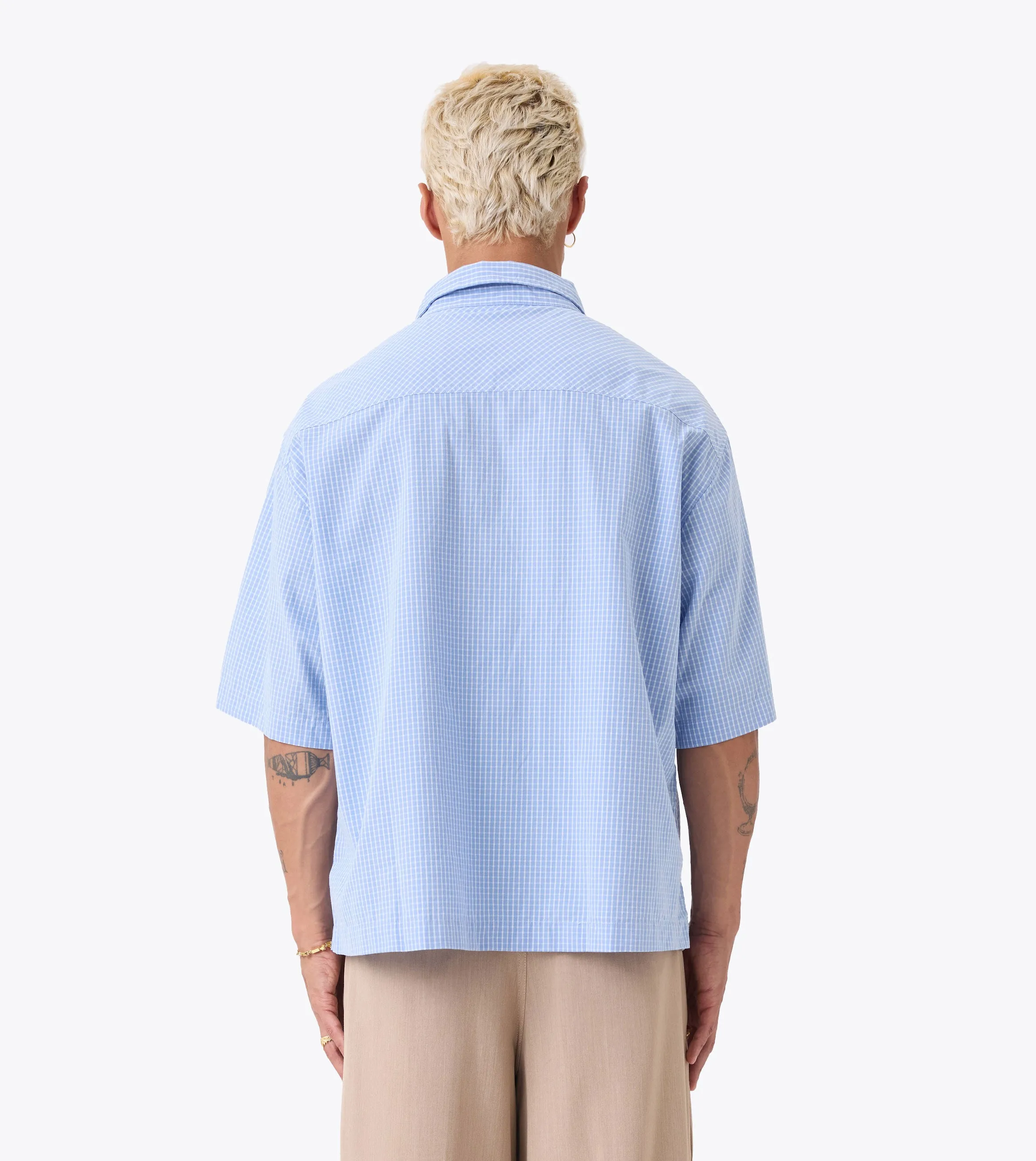 Box Crop Shirt Blue Check sold by Zanerobe product image thumbnail 5