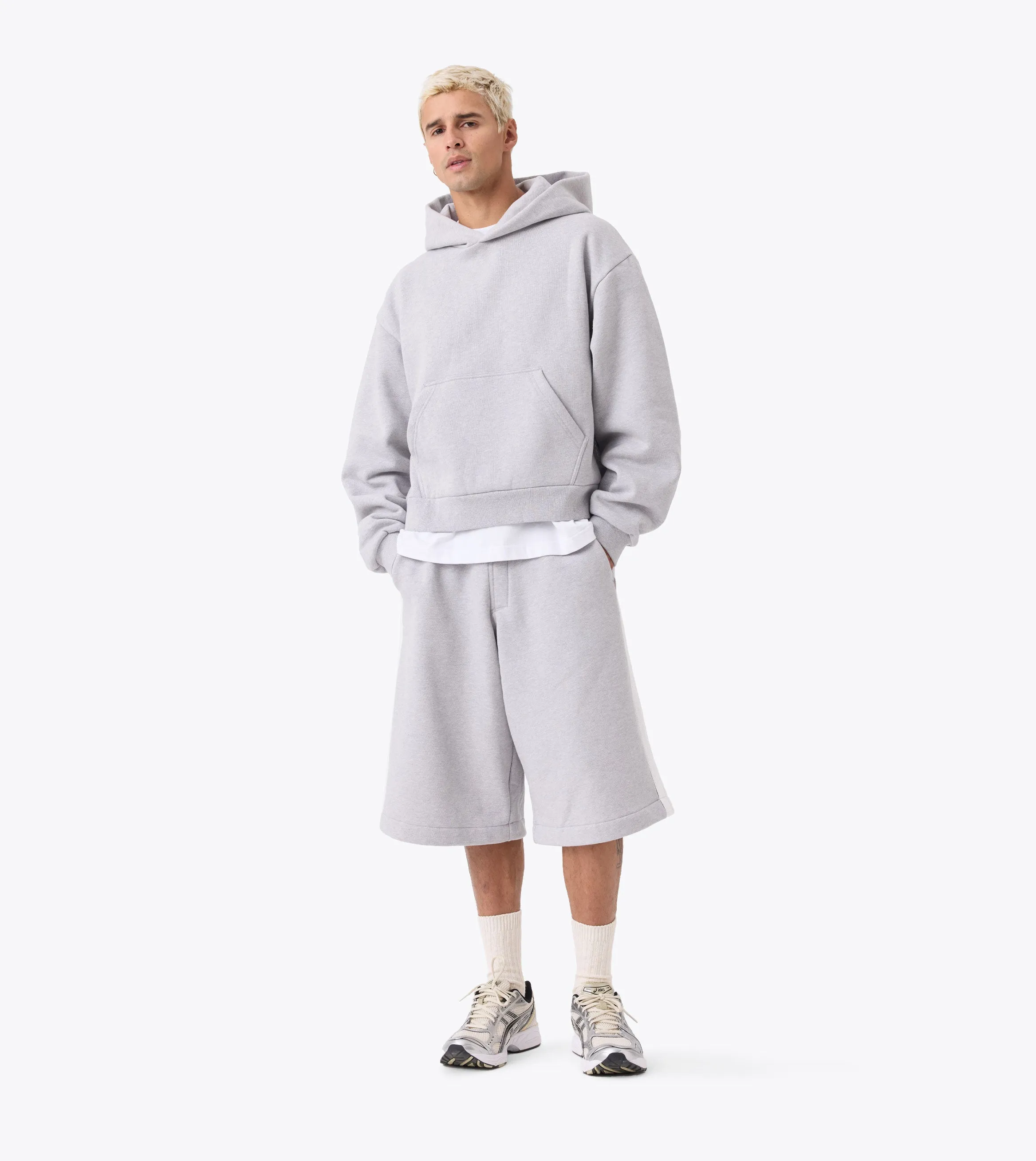 Stitched Fleece Mega Short Grey Marle sold by Zanerobe product image thumbnail 2