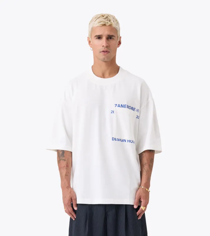 Stacked Flow Tee Vintage White sold by Zanerobe