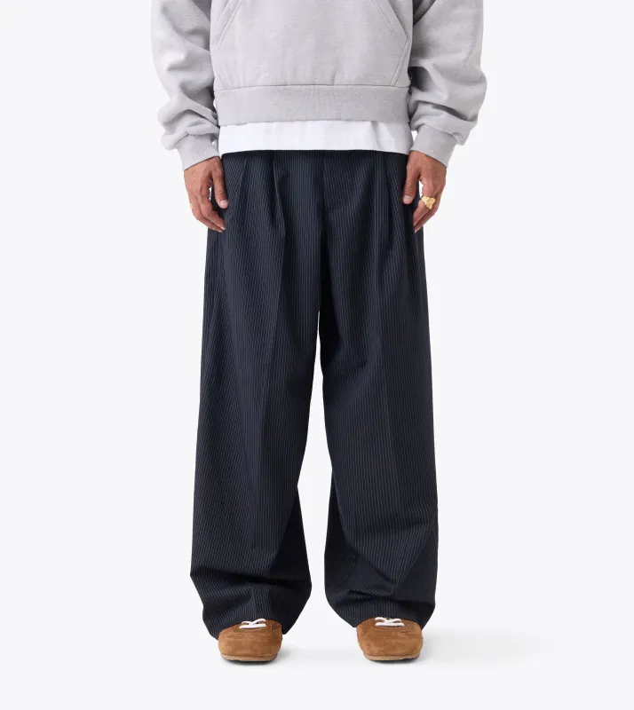 Pinstripe Mega Pant Navy sold by Zanerobe