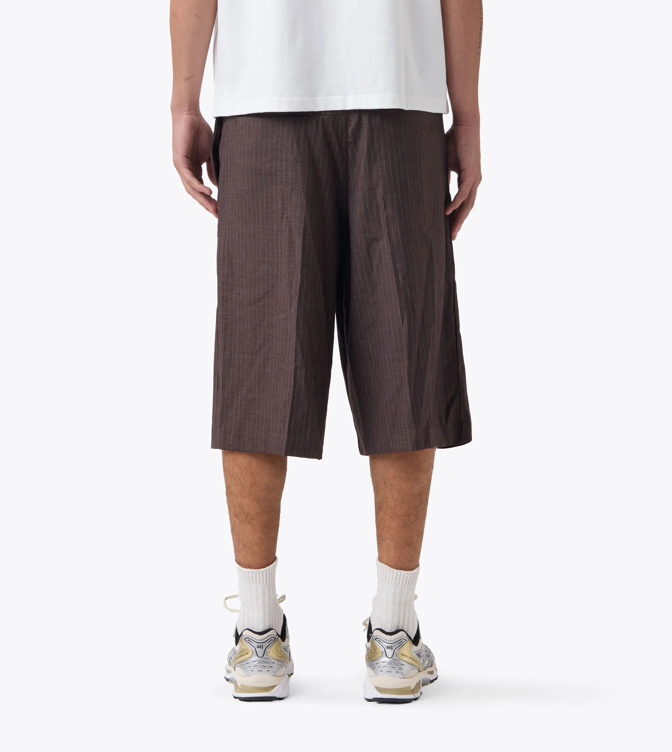 Pinstripe Mega Short Choc Stripe sold by Zanerobe product image thumbnail 5
