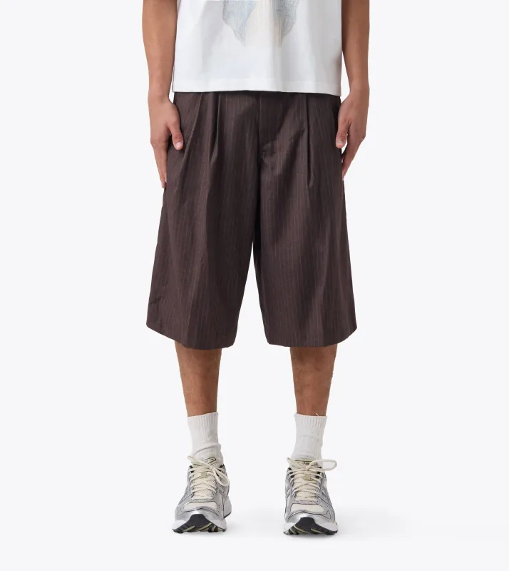 Pinstripe Mega Short Choc Stripe made by Zanerobe