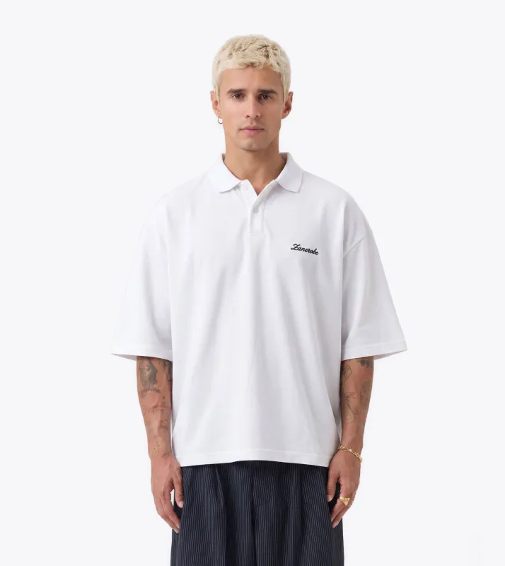 Box Crop Polo White made by Zanerobe