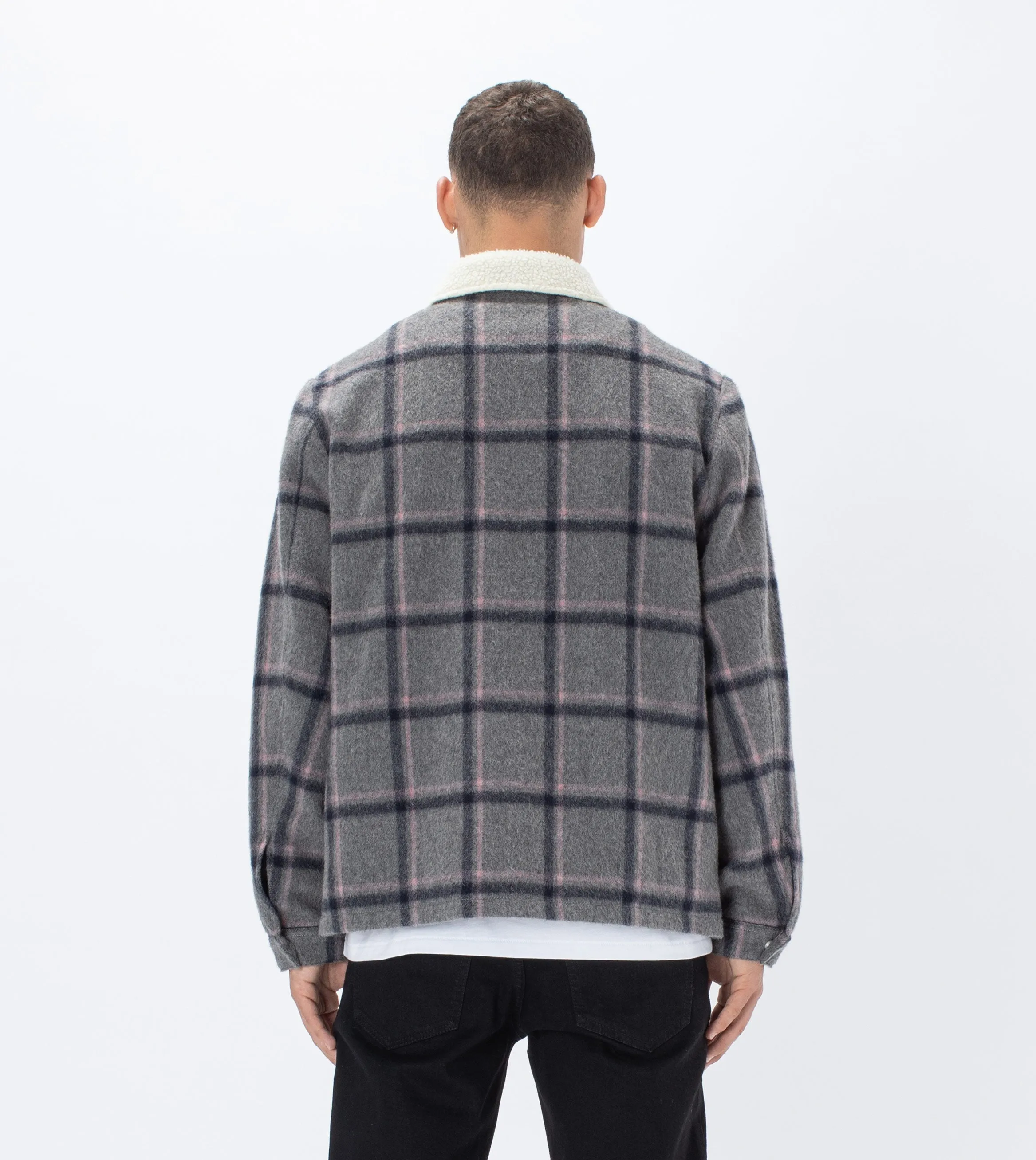 Plaid Work Jacket Grey/Musk sold by Zanerobe product image thumbnail 5
