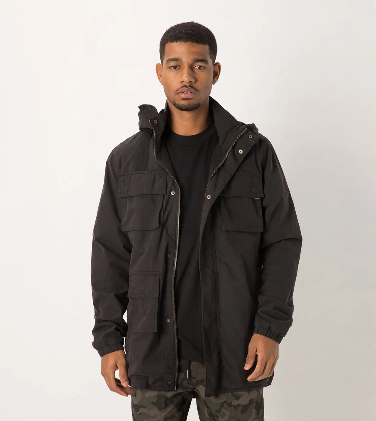 Utility Jacket Washed Black sold by Zanerobe