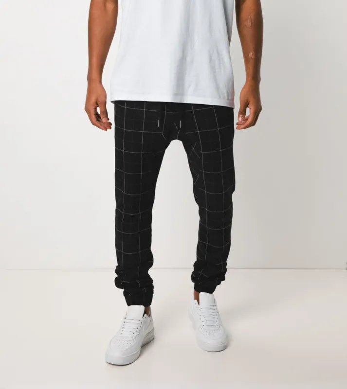 Sureshot Gridline Jogger Black/White - Sale sold by Zanerobe