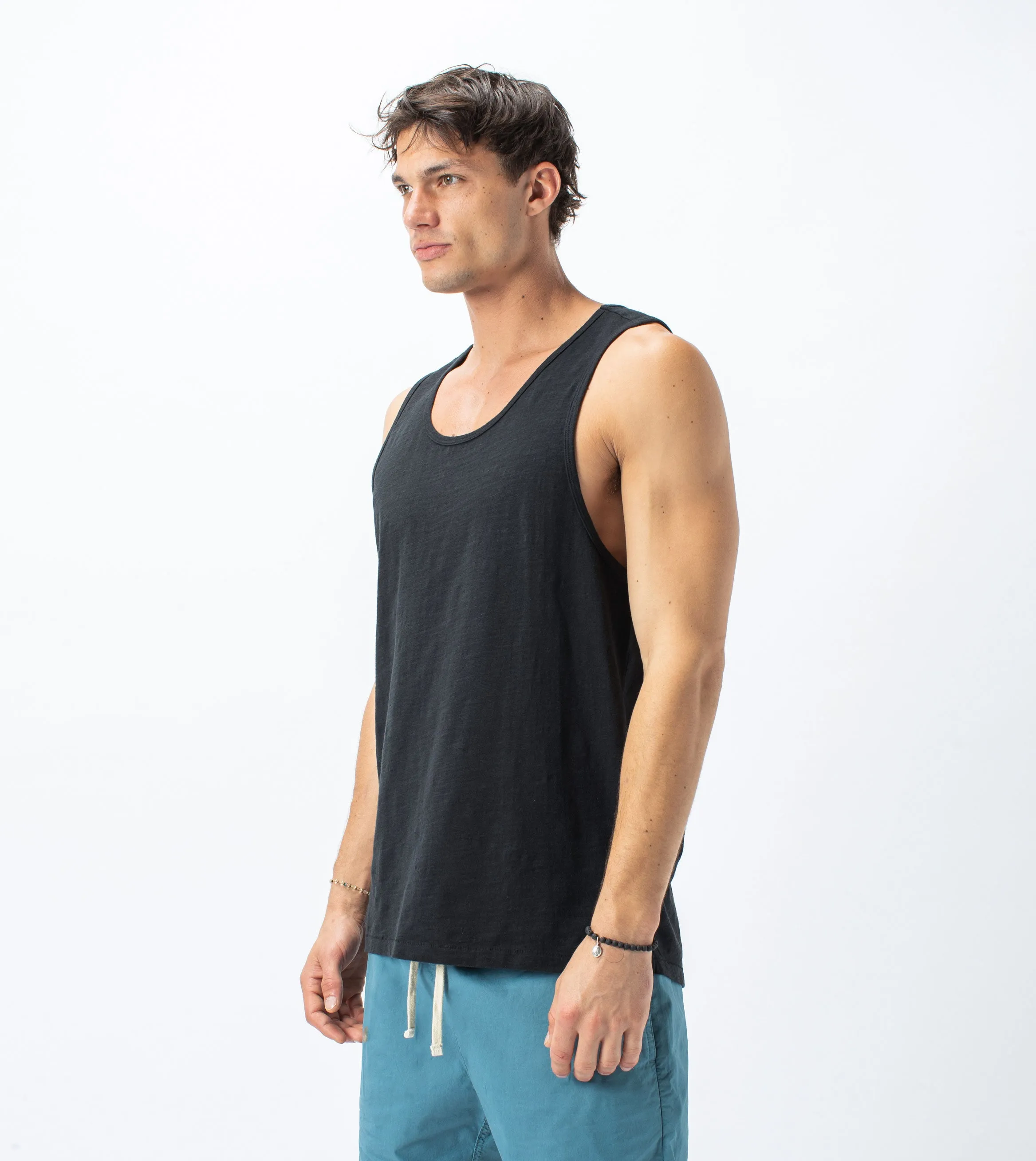 Slub Rugger Tank Smokey Black sold by Zanerobe product image thumbnail 2