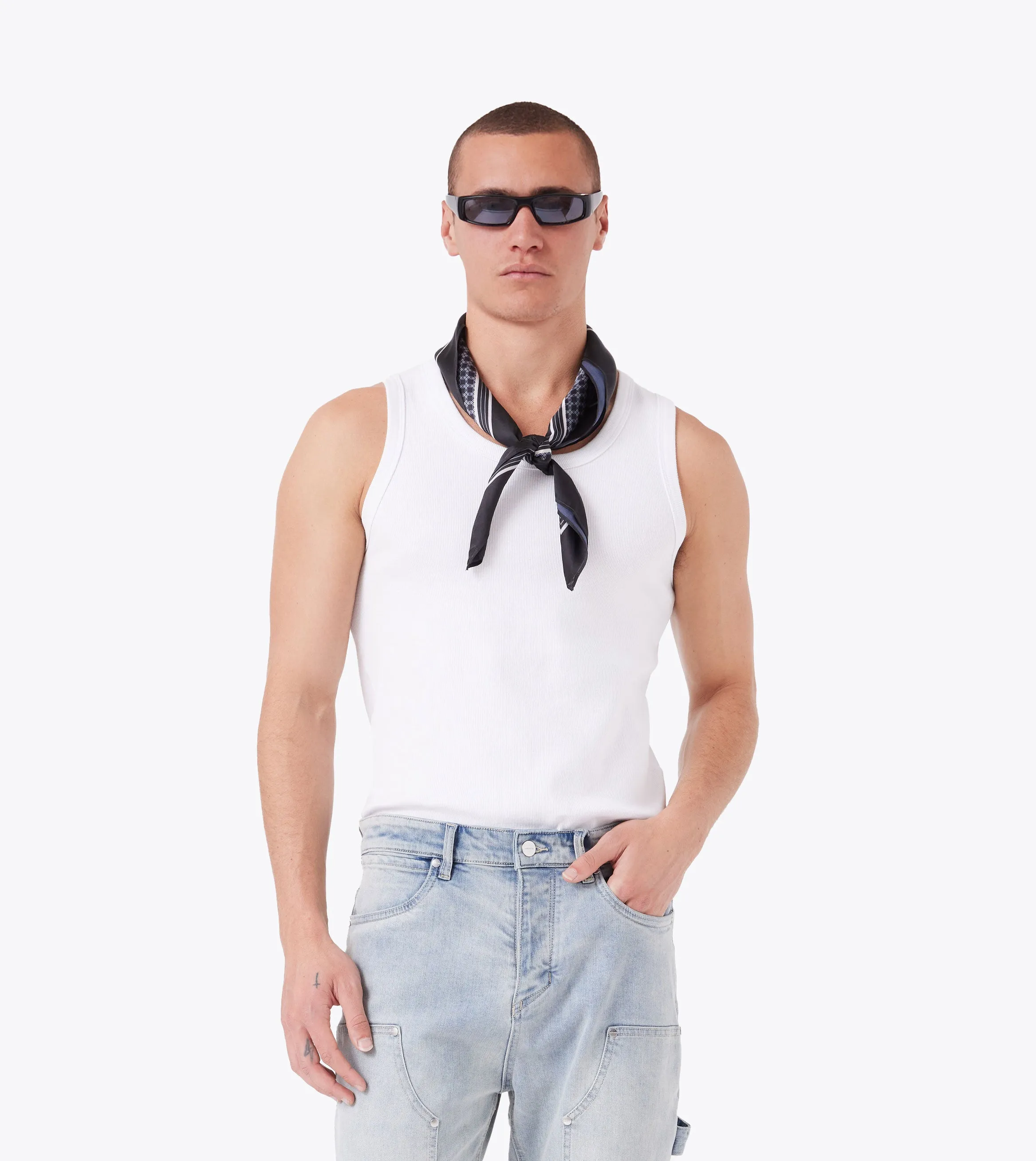 Link-Up Neck Scarf Black/White sold by Zanerobe product image thumbnail 2