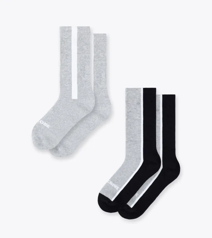 Split High Sock Silver Marle/Black (2 Pack) sold by Zanerobe