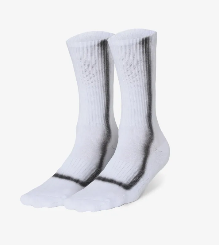 TD Stripe High Sock White sold by Zanerobe