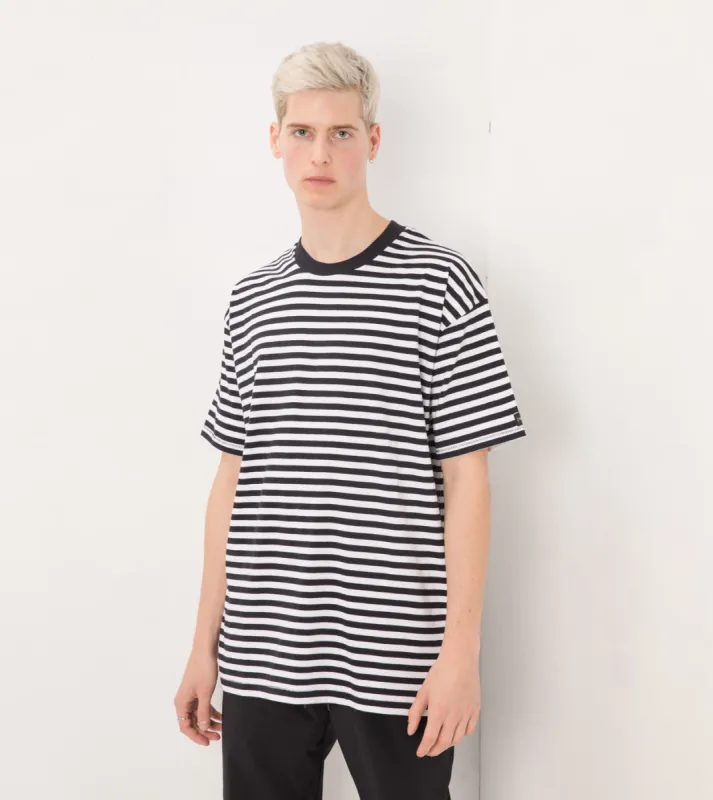 Stripe Box Tee White/Navy sold by Zanerobe
