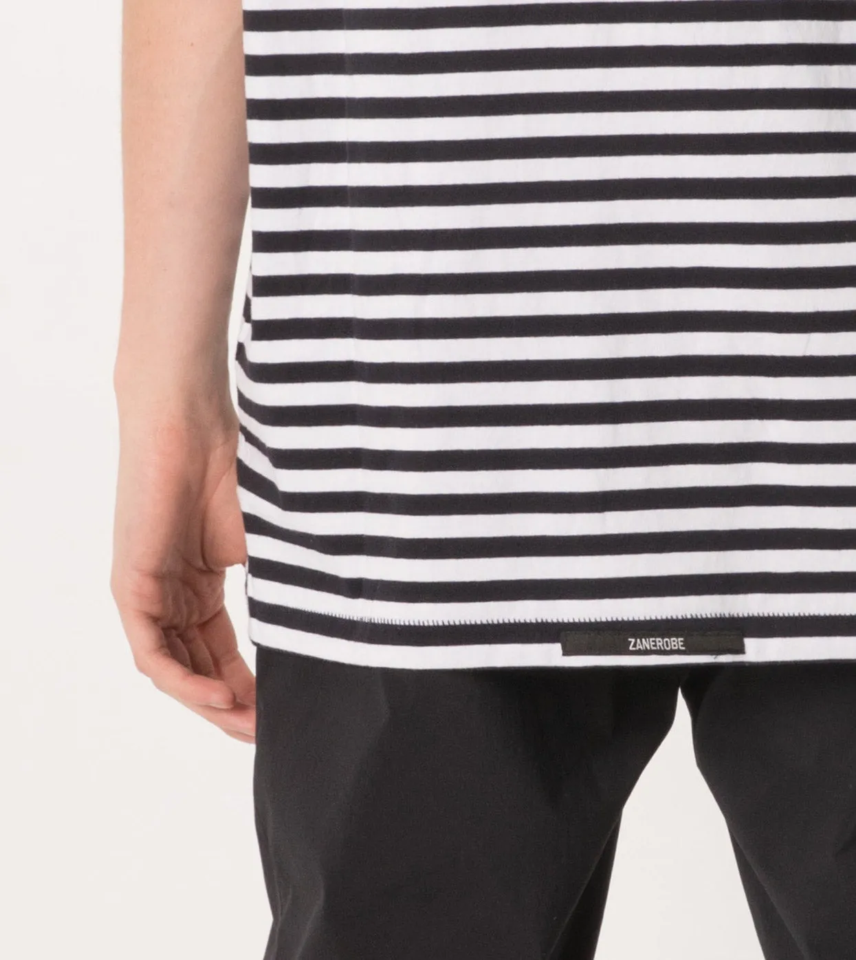Stripe Box Tee White/Navy sold by Zanerobe product image thumbnail 3