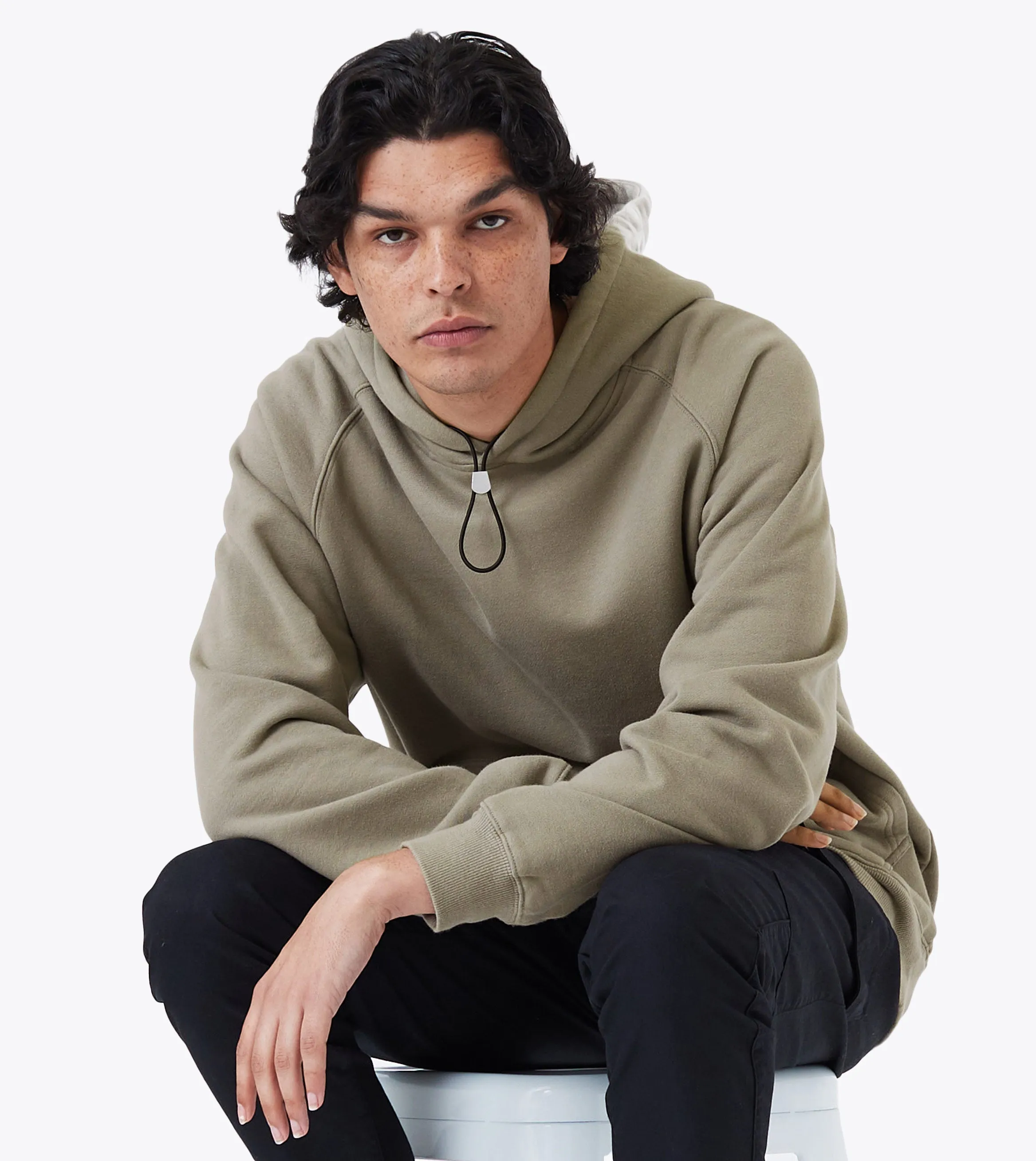 Lowgo Hood Sweat Sage sold by Zanerobe