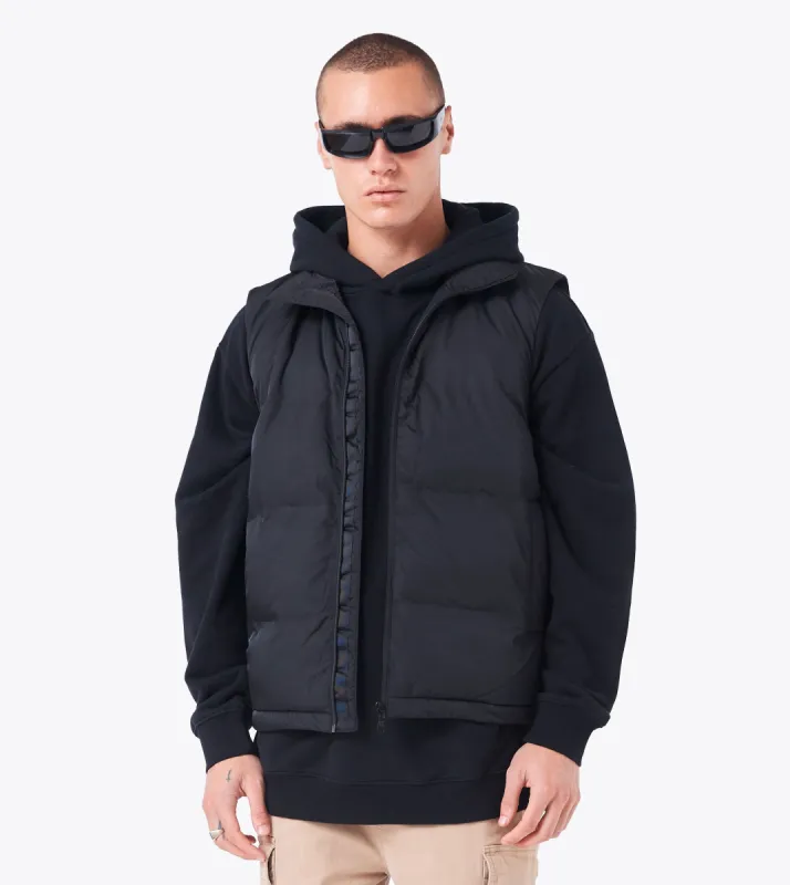 Powells Puffer Vest Black sold by Zanerobe