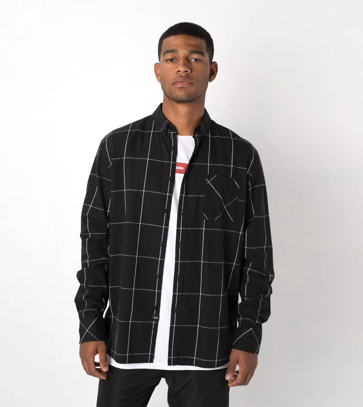 Align LS Shirt Black/White sold by Zanerobe