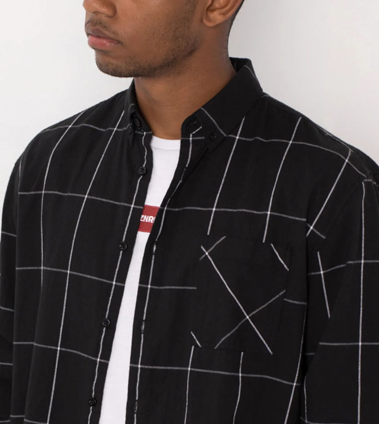 Align LS Shirt Black/White sold by Zanerobe product image thumbnail 3