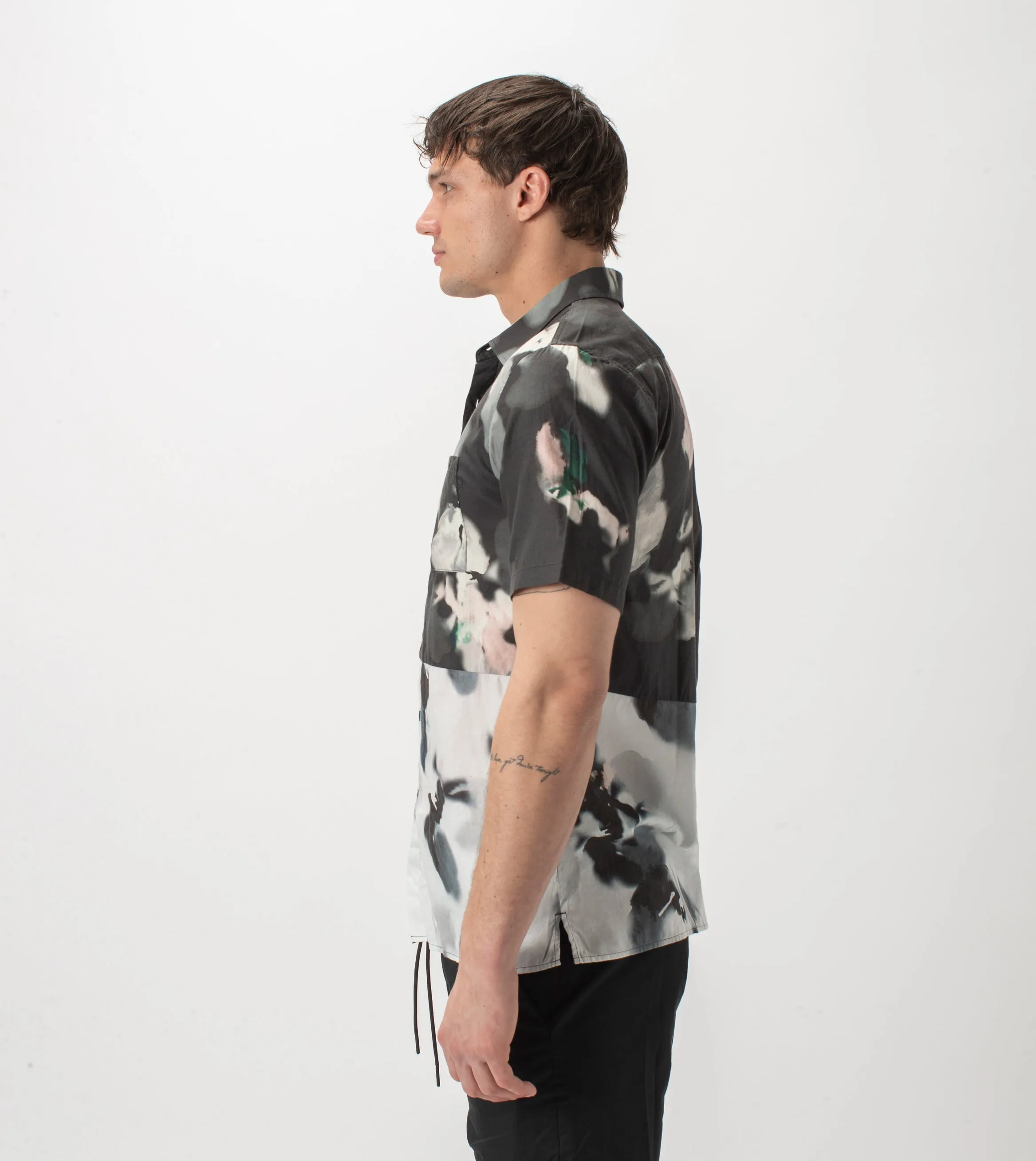 Floating Floral SS Shirt Black/White sold by Zanerobe product image thumbnail 4