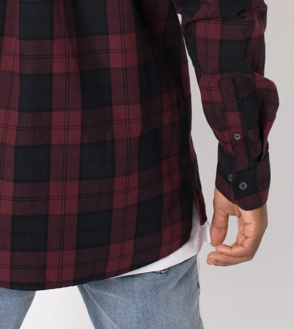 Flannel LS Shirt Black/Port sold by Zanerobe product image thumbnail 2