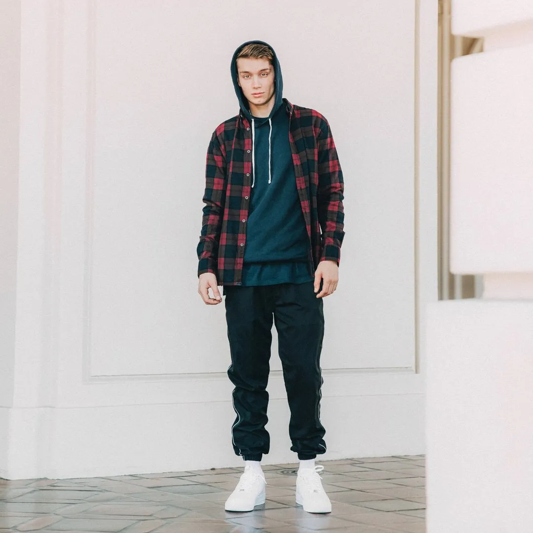 Flannel LS Shirt Black/Port sold by Zanerobe product image thumbnail 3