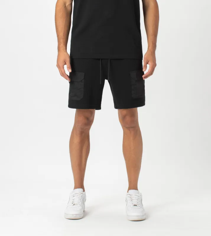 Quilt Day Short Black sold by Zanerobe