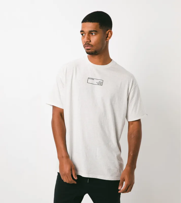 Business Box Tee White Marle sold by Zanerobe