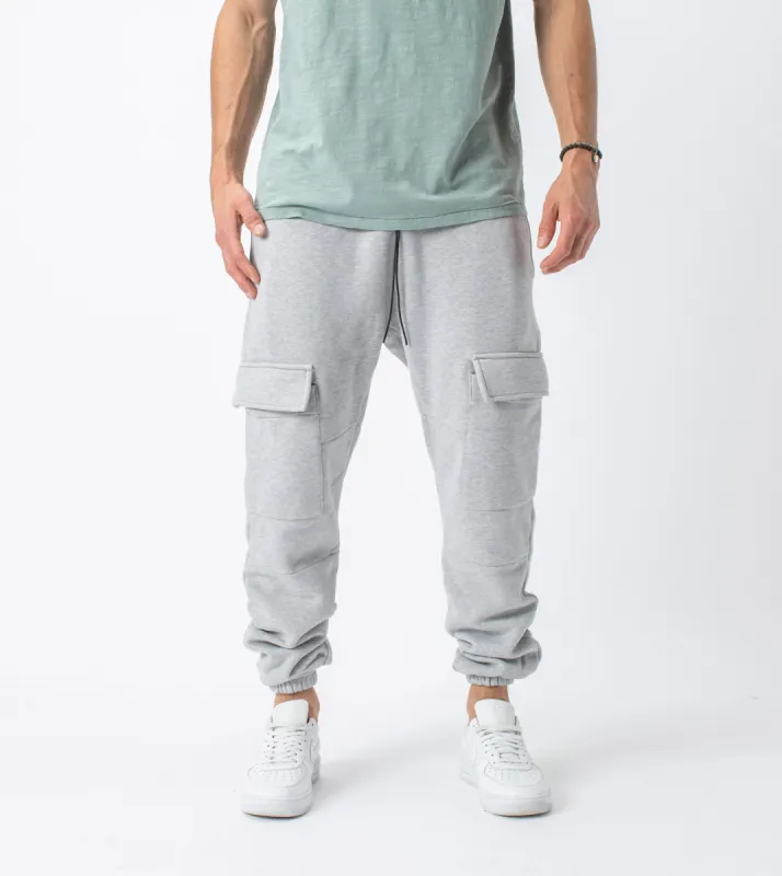Jumpa Cargo Sweat Fleece Jogger Silver Marle sold by Zanerobe
