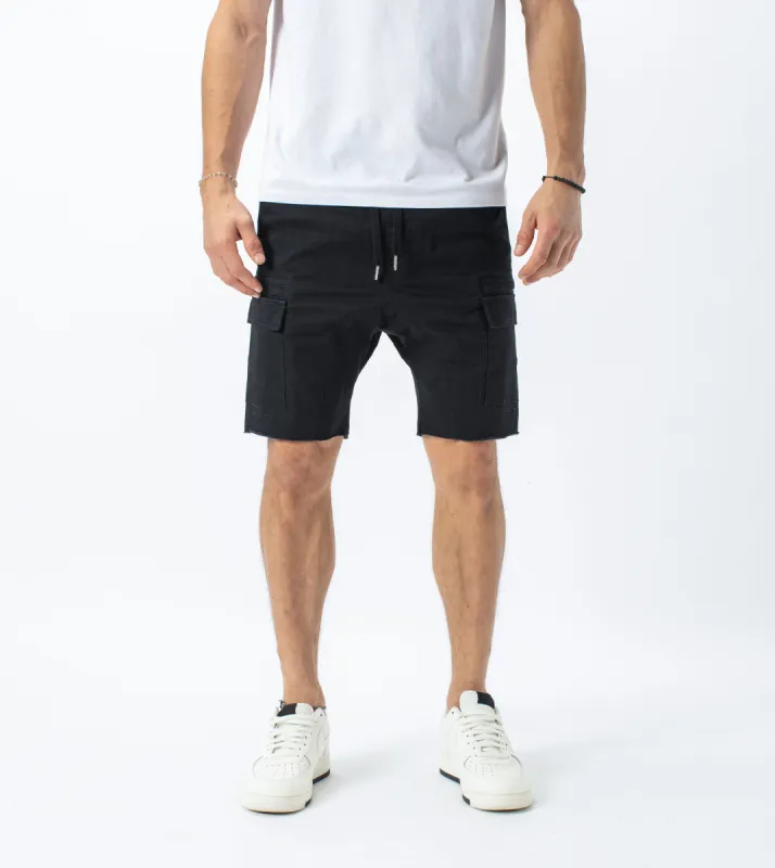 Sureshot Lightweight Cargo Short Washed Black sold by Zanerobe