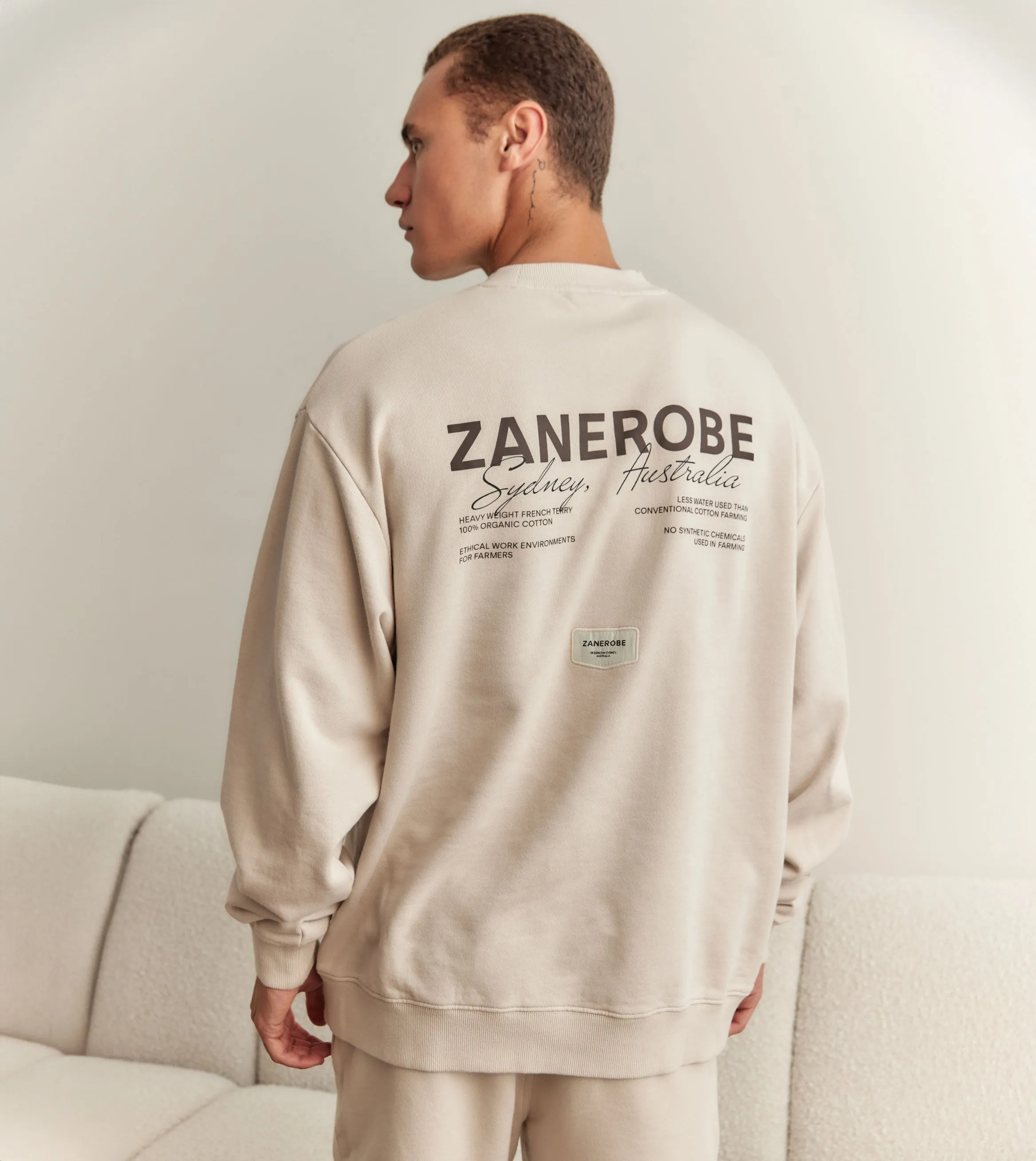 Script Orgo Crewsweat Oat sold by Zanerobe product image thumbnail 2