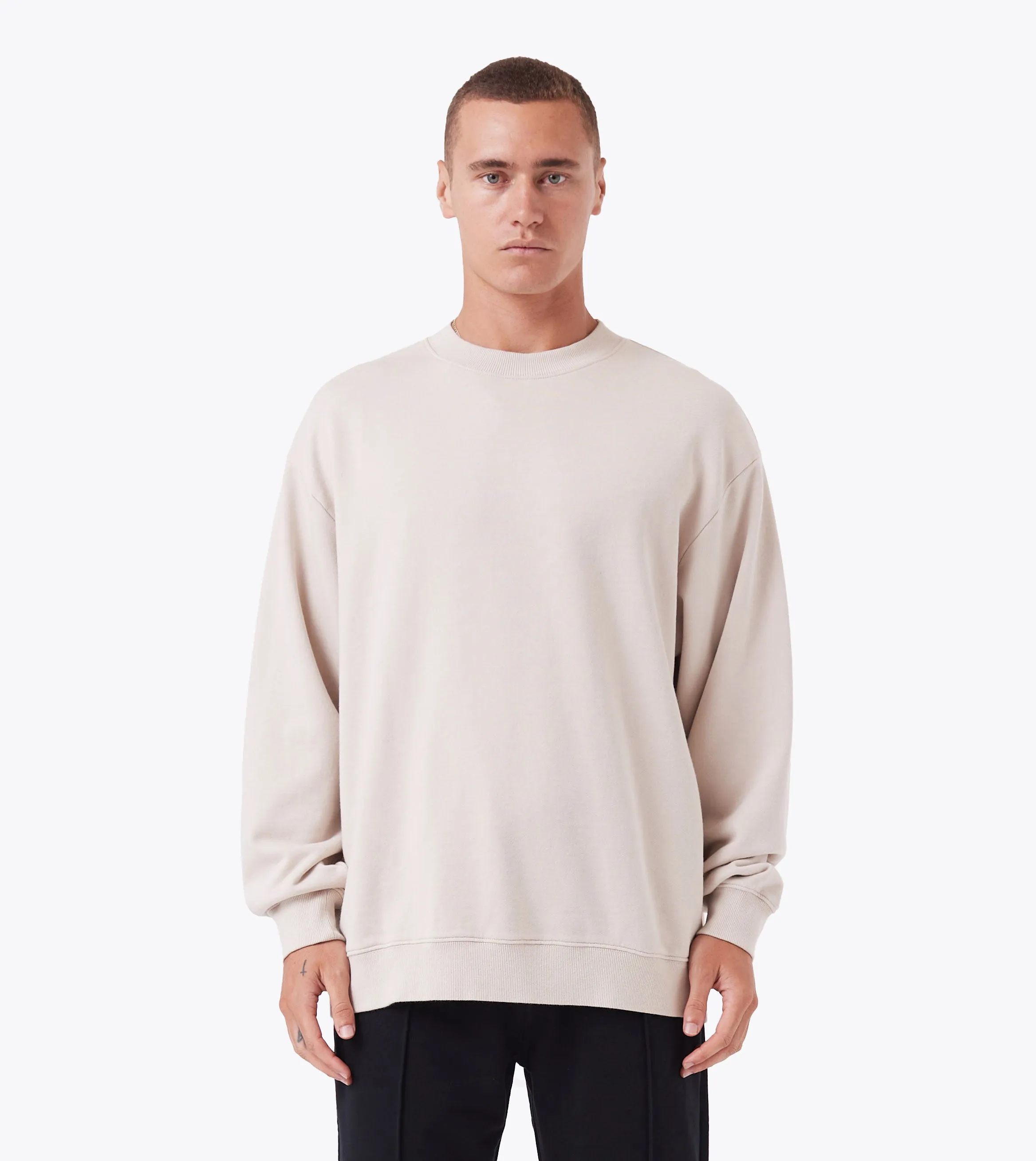 Script Orgo Crewsweat Oat sold by Zanerobe product image thumbnail 3