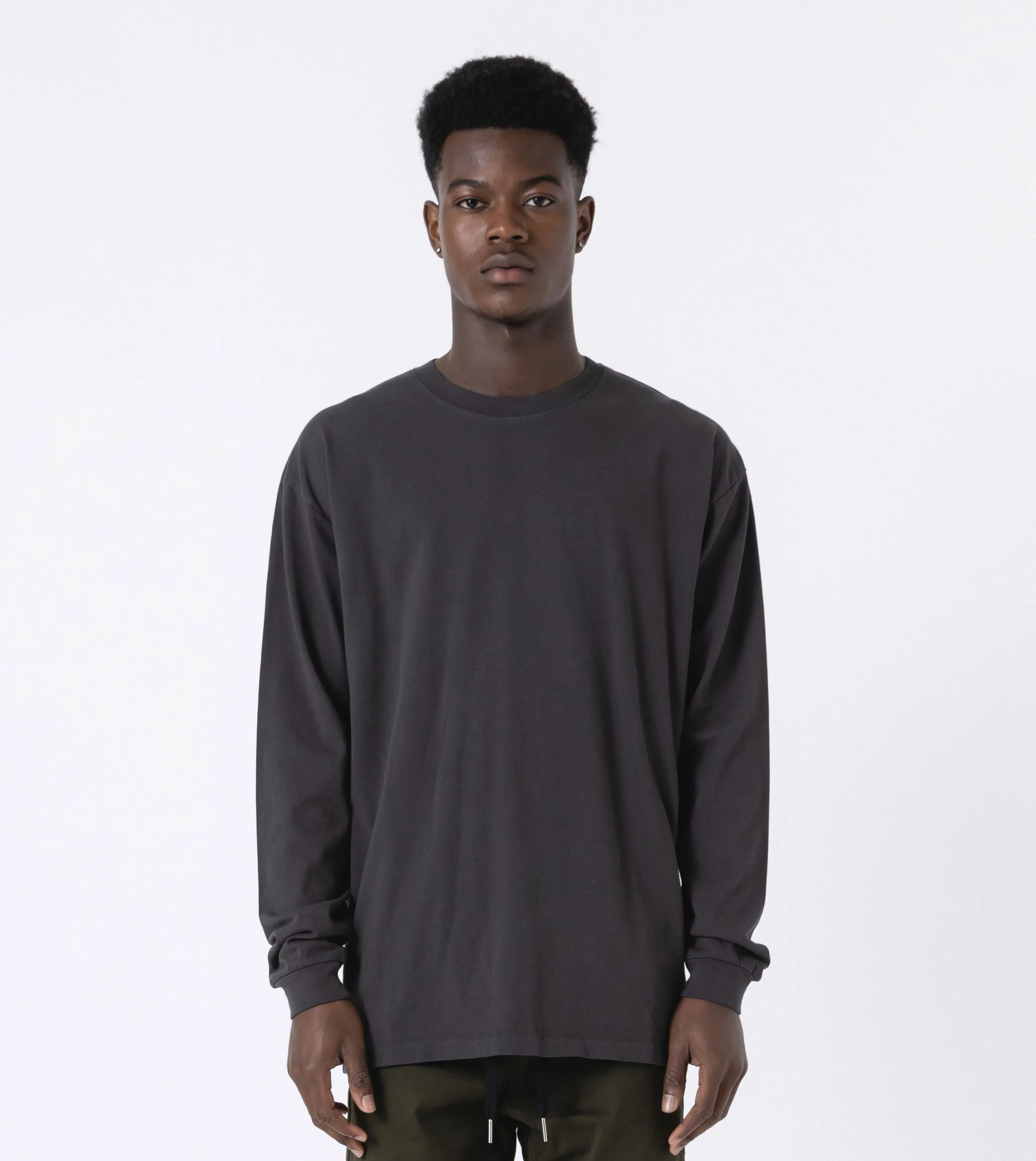 Box LS Tee GD Dk Grey sold by Zanerobe