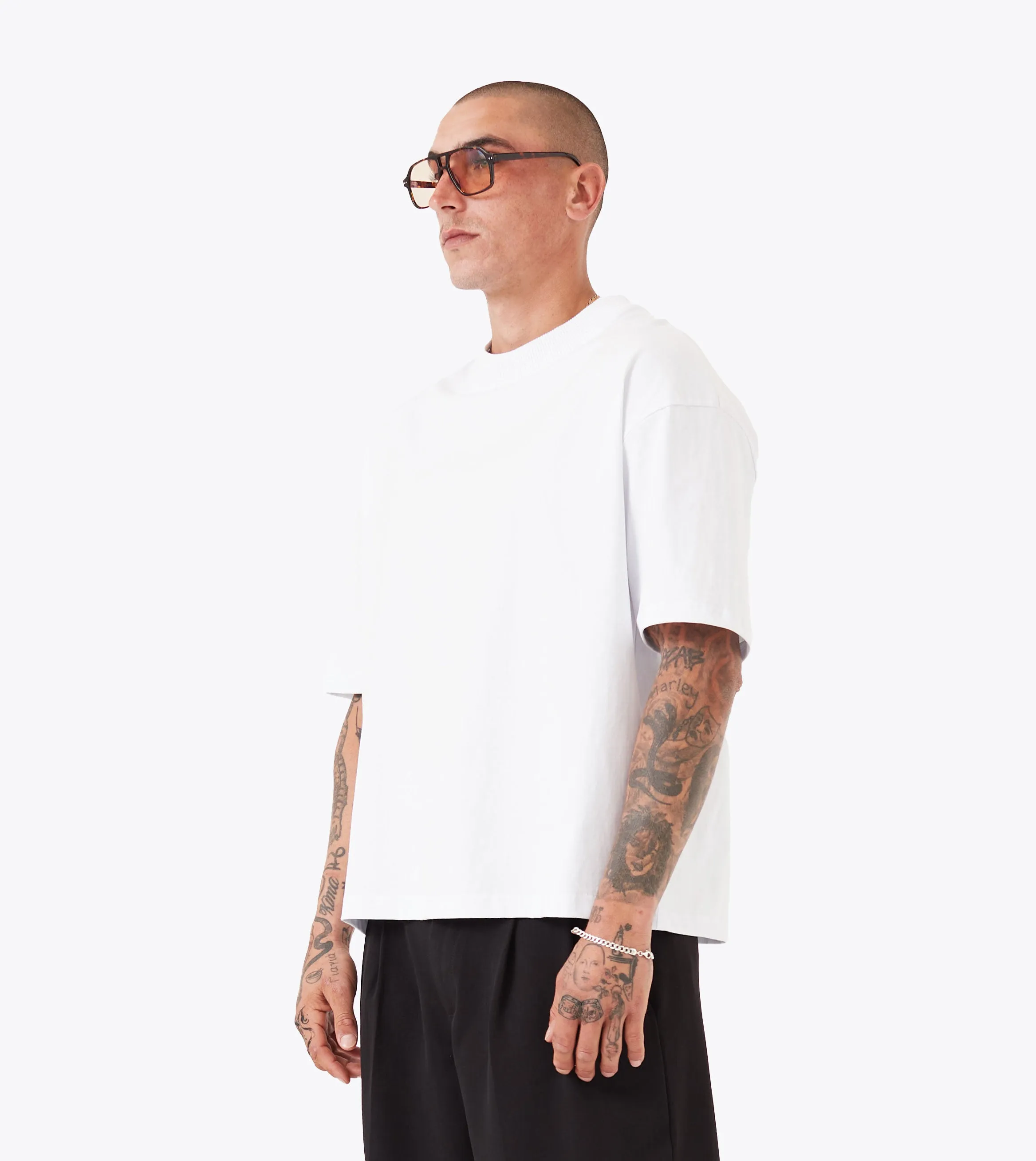 Cropped Lounge Tee White sold by Zanerobe product image thumbnail 3