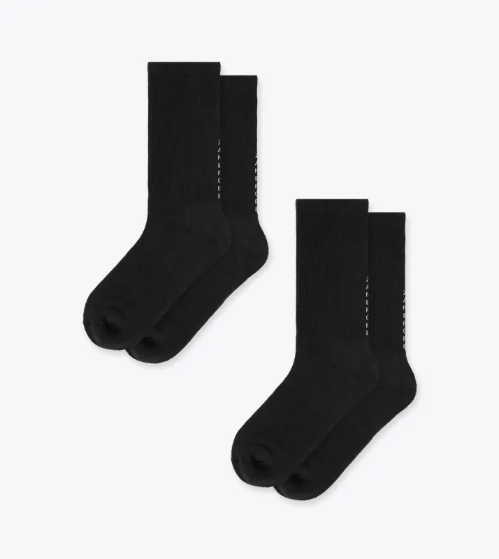 Back Logo Sock Black (2 Pack) sold by Zanerobe