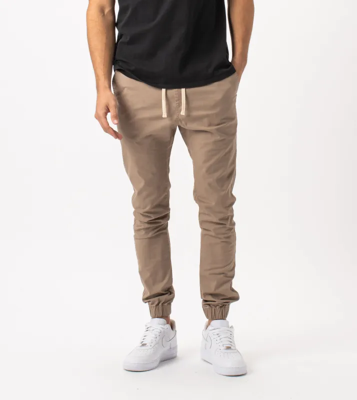 Sustainable Sureshot Jogger Sand sold by Zanerobe