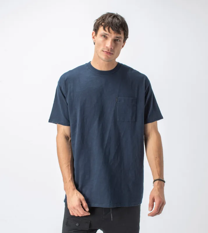 Slub Box Pocket Tee Washed Ink sold by Zanerobe
