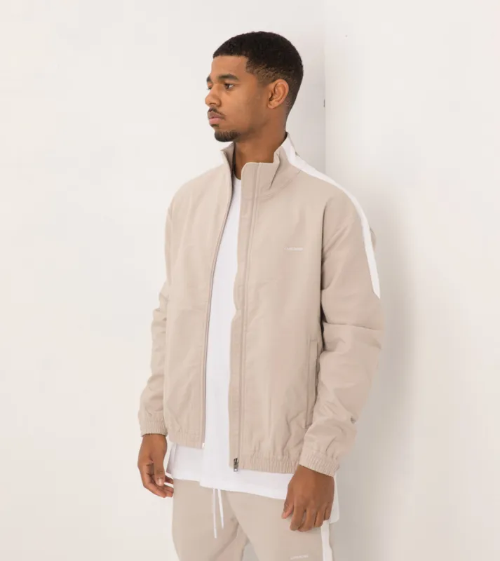 Jumpshot Track Jacket Putty/White sold by Zanerobe