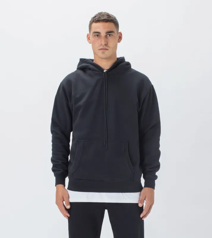 Lowgo Hood Sweat Black sold by Zanerobe