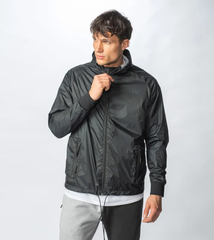 Utility Storm Spray Jacket Black sold by Zanerobe