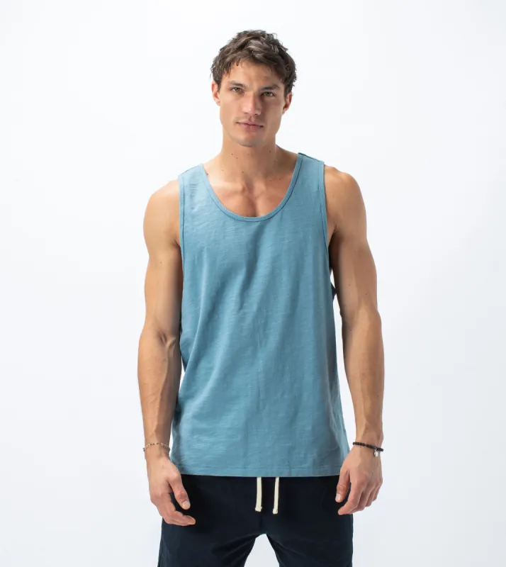 Slub Rugger Tank Ocean sold by Zanerobe