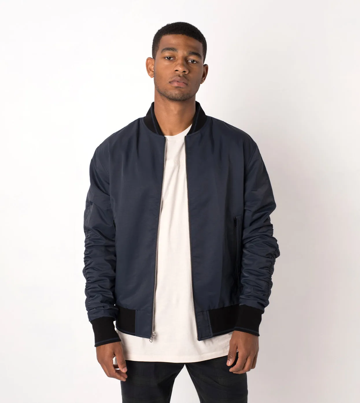 Plaid Reversible Bomber Ink/Forest sold by Zanerobe product image thumbnail 2