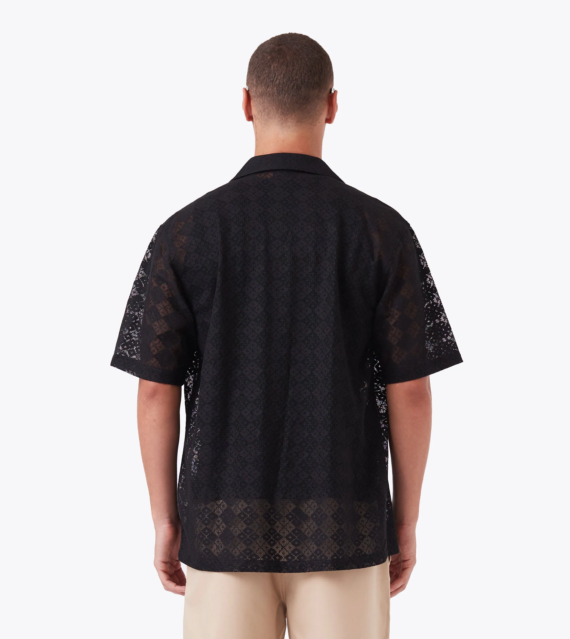 Lace Holiday SS Shirt Black sold by Zanerobe product image thumbnail 5