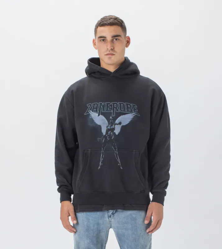 Warrior Lowgo Hood Sweat GD Black sold by Zanerobe