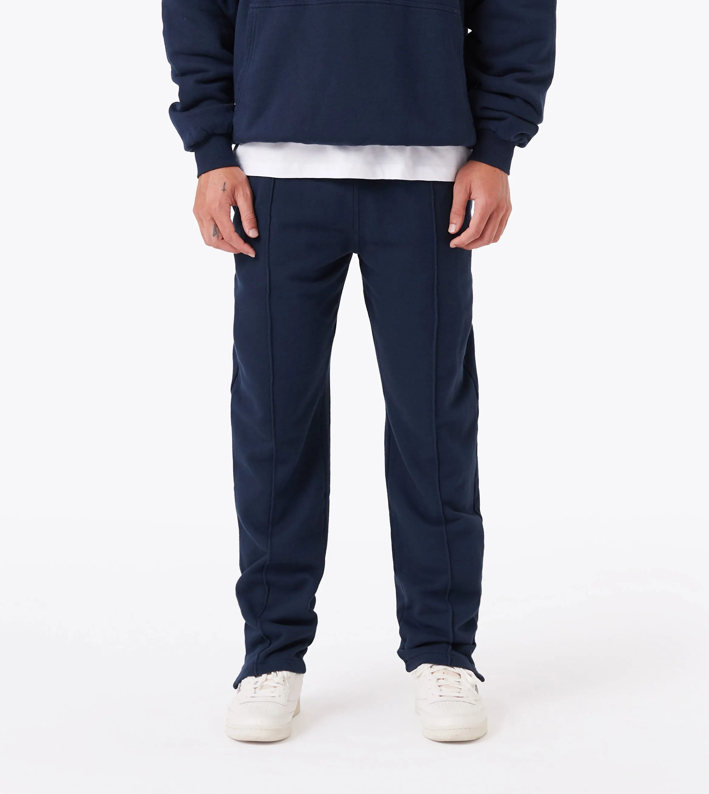 Fleece Football Trackpant Navy sold by Zanerobe