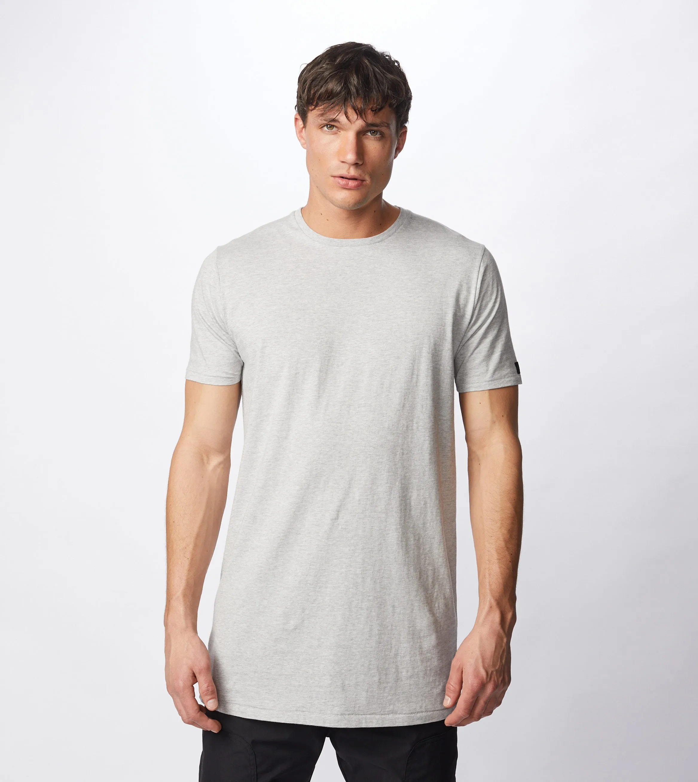 Tall Tee Silver Marle sold by Zanerobe