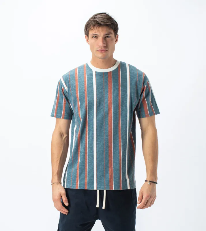 Triumvirate Box Tee Ocean/Clay - Sale sold by Zanerobe