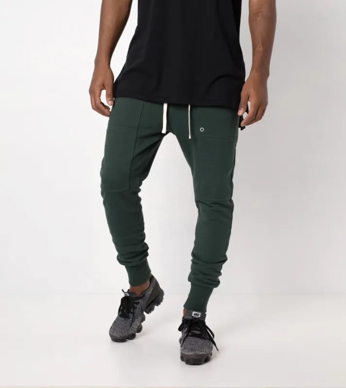 Blockshot Fleece Pant Forest sold by Zanerobe