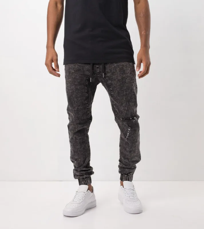 Sureshot Jogger Black Acid Rip sold by Zanerobe