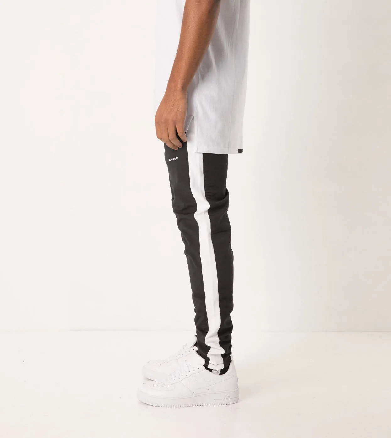 Jumpshot Track Pant Black/White sold by Zanerobe product image thumbnail 4