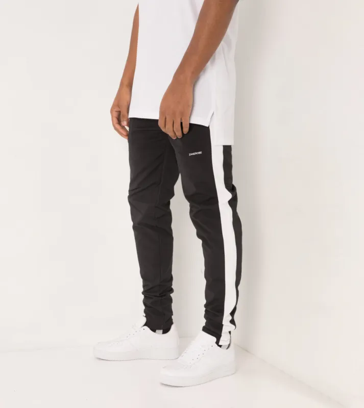 Jumpshot Track Pant Black/White sold by Zanerobe